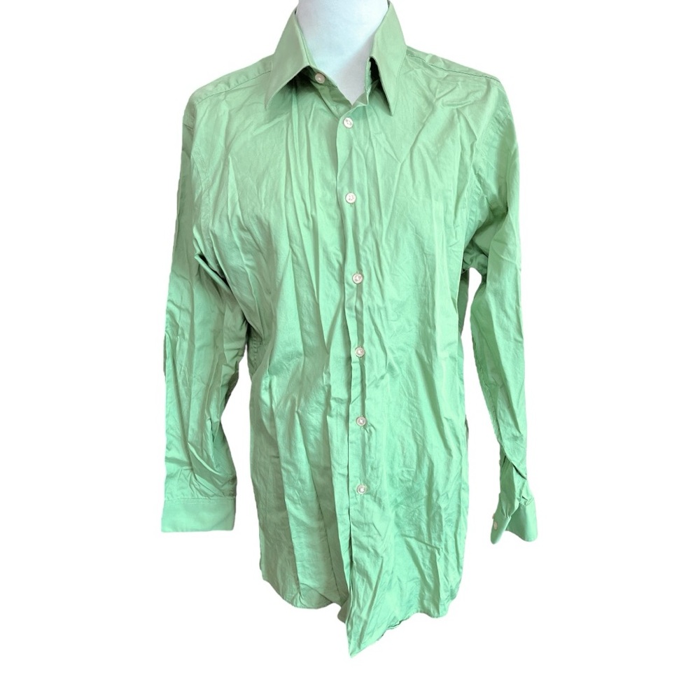 Calvin Klein Men's Green Regular Fit Button Down Shirt 15 32/33
